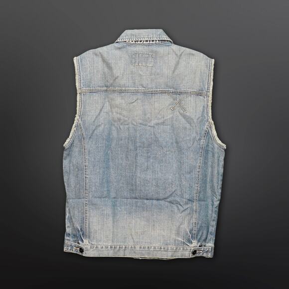 10.Deep Men's Premium Trucker Blue Denim Vest - XL - Picture 3 of 8
